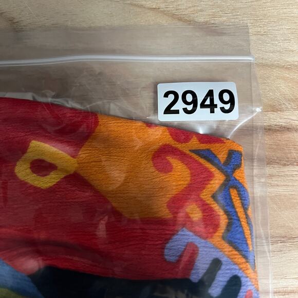 Chicos Top Womens XL Button Up Art To Wear Wacky Colorful Tropical Rainbow Loud - Picture 5 of 5